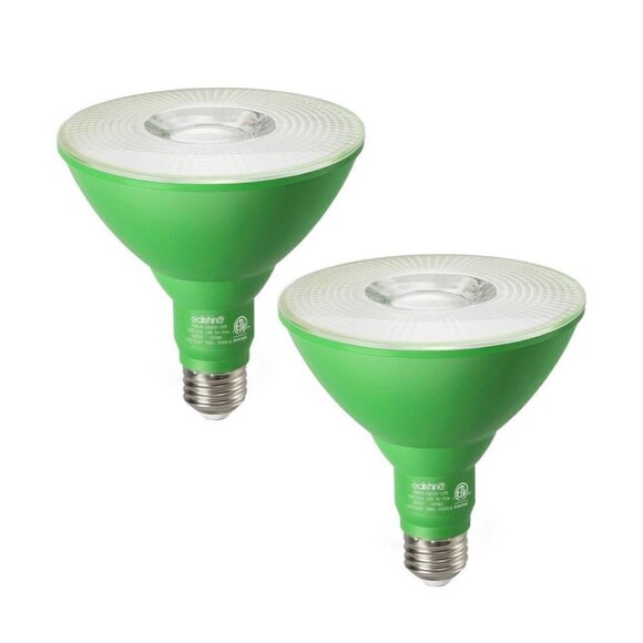 EDISHINE PAR38 2-PACK Green Flood Light LED Bulbs Outdoor Dimmable - Picture 2 of 7